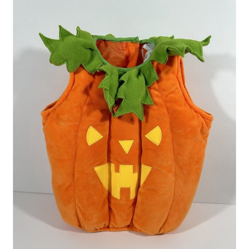 Pumpkin Costume Orange Plush Baby Toddler Size 18 Months Hallows Eve Halloween